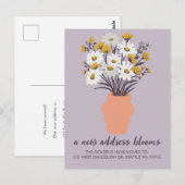 Carte Postale Bouquet de Faire-part mobiles de nouvelles adresse (Devant / Derrière)