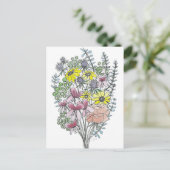 Carte Postale Bouquet de fleurs (Debout devant)