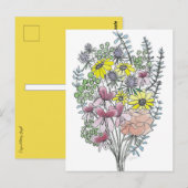 Carte Postale Bouquet de fleurs (Devant / Derrière)
