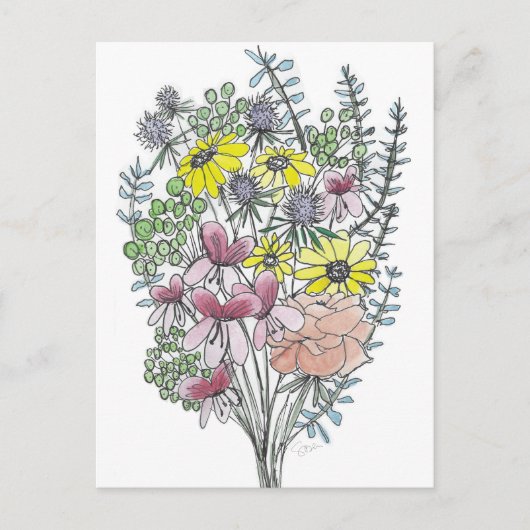 Carte Postale Bouquet de fleurs (Devant)
