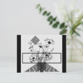 Carte Postale Bouquet De Fleurs Abstrait Noir (Debout devant)