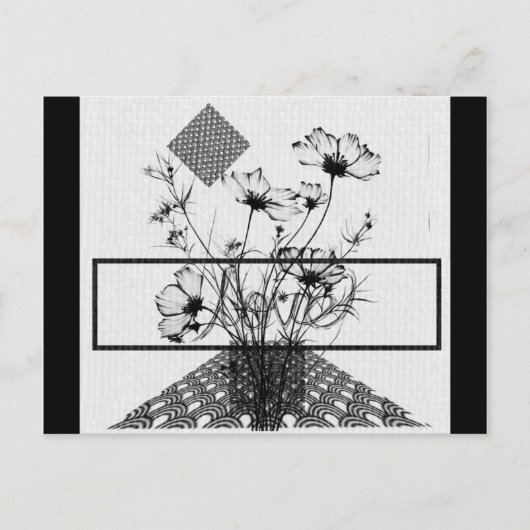 Carte Postale Bouquet De Fleurs Abstrait Noir (Devant)