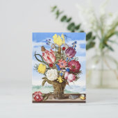 Carte Postale Bouquet de fleurs Ambrosius Bosschaert sur une hai (Debout devant)