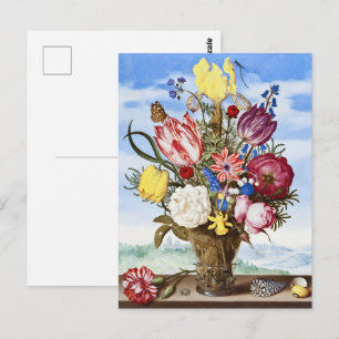 Carte Postale Bouquet de fleurs Ambrosius Bosschaert sur une hai