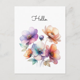 Carte Postale Bouquet de fleurs aquarelles personnalisables