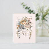 Carte Postale Bouquet de fleurs Boho et Dreamcatcher (Debout devant)