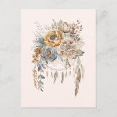 Carte Postale Bouquet de fleurs Boho et Dreamcatcher (Devant)