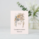 Carte Postale Bouquet de fleurs Boho et Dreamcatcher Graduation (Debout devant)