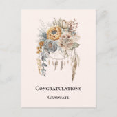 Carte Postale Bouquet de fleurs Boho et Dreamcatcher Graduation (Devant)