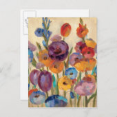 Carte Postale Bouquet de fleurs colorées (Devant / Derrière)