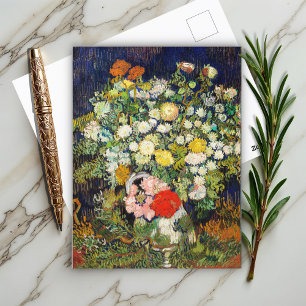 Carte Postale Bouquet de fleurs dans un vase de Vincent Van Gogh