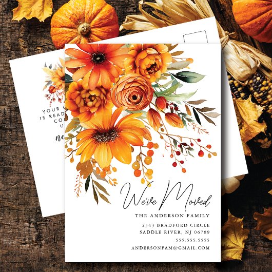 Carte Postale Bouquet de fleurs d'automne Faire-part mobile