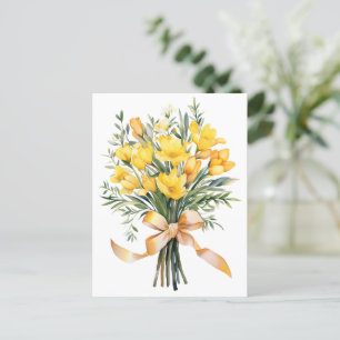 Carte Postale Bouquet de Fleurs de Freesia Jaunes