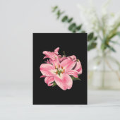 Carte Postale Bouquet de fleurs de lys rose (Debout devant)