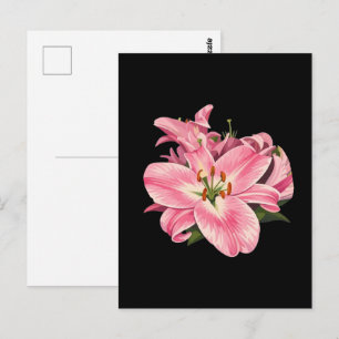 Carte Postale Bouquet de fleurs de lys rose