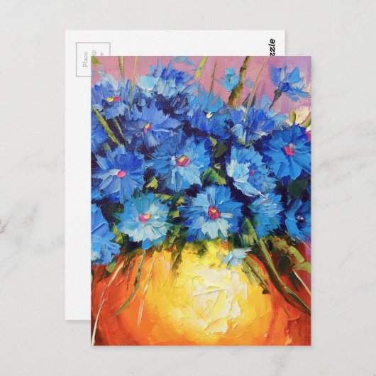 Carte Postale Bouquet de fleurs de maïs (Devant / Derrière)