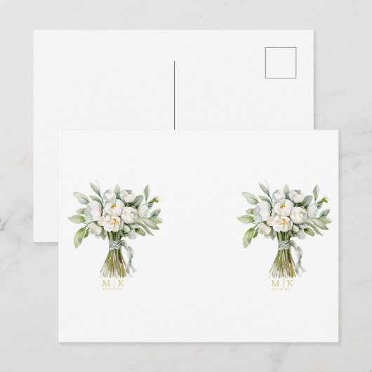 Carte Postale Bouquet de fleurs de mariage (Devant / Derrière)