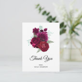 Carte Postale Bouquet de fleurs de rose magenta élégant remercie (Debout devant)