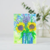Carte Postale Bouquet de fleurs de soleil (Debout devant)