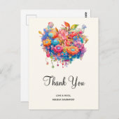 Carte Postale Bouquet de fleurs d'été Whimsical Boho (Devant / Derrière)