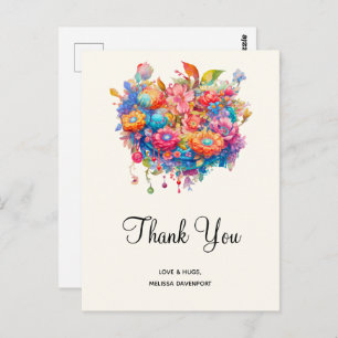 Carte Postale Bouquet de fleurs d'été Whimsical Boho