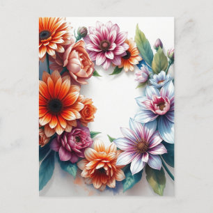 Carte Postale Bouquet de fleurs Elégante aquarelle