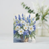 Carte Postale Bouquet de fleurs Elégante aquarelle (Debout devant)