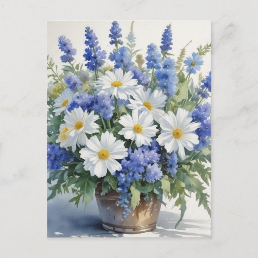 Carte Postale Bouquet de fleurs Elégante aquarelle (Devant)