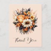 Carte Postale Bouquet de fleurs gris orange (Devant)