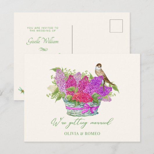 Carte Postale Bouquet de fleurs mariage (Devant / Derrière)