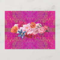 Bouquet de fleurs Motifs Mandala rose