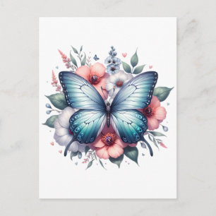 Carte Postale Bouquet de fleurs papillon vibrant Art-96283