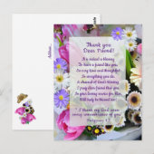 Carte Postale Bouquet de fleurs printanières Merci l'ami (Devant / Derrière)