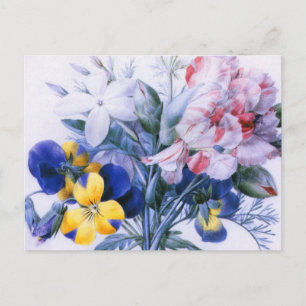 Carte postale Bouquet de fleurs Redoute vintage