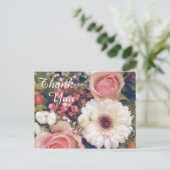 Carte Postale Bouquet de fleurs romantiques Merci (Debout devant)