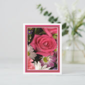 Carte Postale Bouquet de fleurs rose (Debout devant)