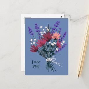 Carte Postale Bouquet de fleurs sauvages Condoléances Désolé pou