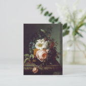 Carte Postale Bouquet de fleurs sur une table de marbre par Rach (Debout devant)