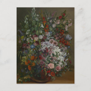 Carte Postale Bouquet de fleurs vintage dans un vase par Courbet