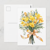 Carte Postale Bouquet de Freesias Jaunes (Devant / Derrière)