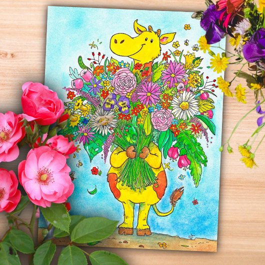 Carte postale bouquet de girafe