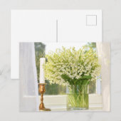 Carte Postale Bouquet de lys de fleurs printanières de la vallée (Devant / Derrière)
