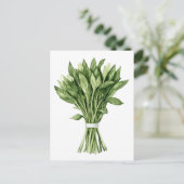 Carte Postale Bouquet de Mariage d'aquarelle de verdure (Debout devant)