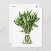 Carte Postale Bouquet de Mariage d'aquarelle de verdure (Devant / Derrière)