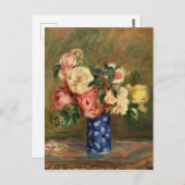 Carte Postale Bouquet de peintures d'art impressionniste Rose Re (Devant / Derrière)