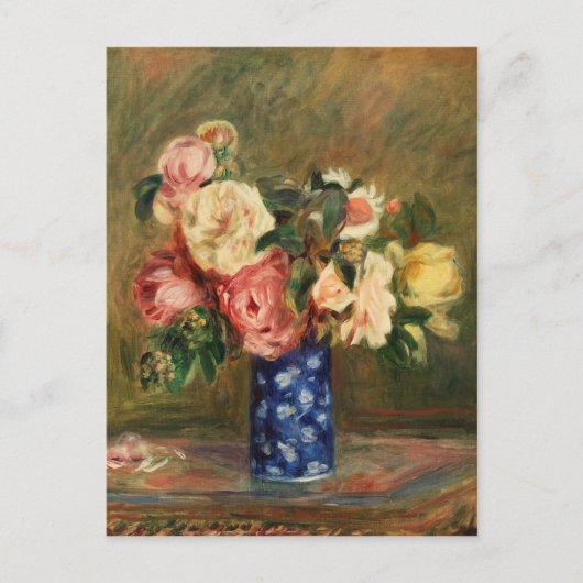 Carte Postale Bouquet de peintures d'art impressionniste Rose Re (Devant)