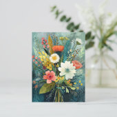 Carte Postale Bouquet de printemps coloré (Debout devant)