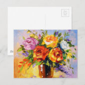 Carte Postale Bouquet de rose (Devant / Derrière)