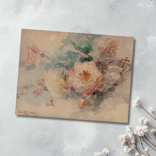 Carte Postale Bouquet de Rose - Franz Bischoff