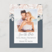 Carte Postale Bouquet de rose grise florale simple et élégant (Devant)